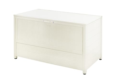 APET(アペット) アルミダストボックス 屋外用 400L 幅120㎝モデル 幅123×奥行61×高さ71.5cm 重量：16.6㎏ アイボリー 収納庫 ごみ箱 分別 ダストストッカー マルチボックス アルミ製