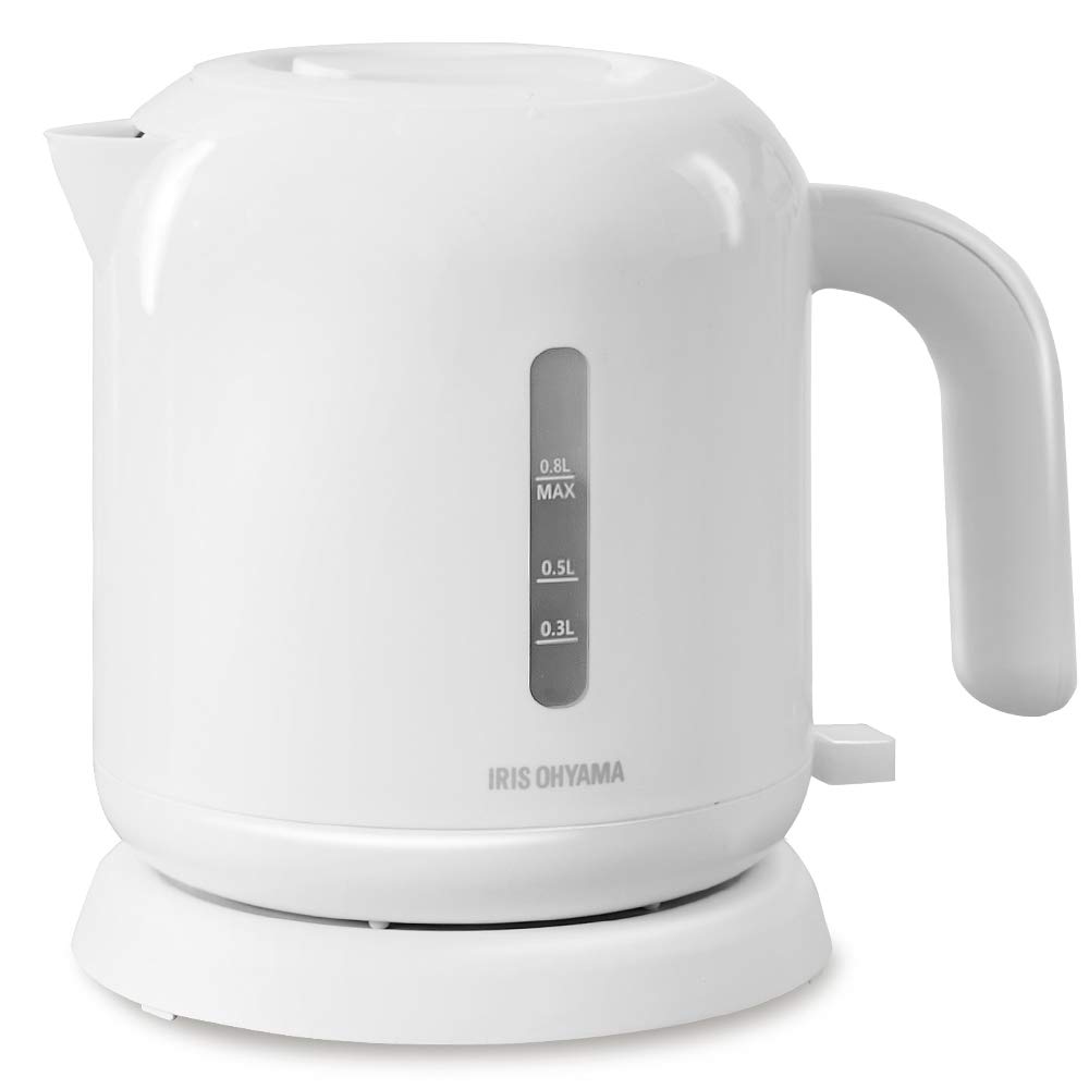 アイリスオーヤマ 電気ケトル 800ml お手入れカンタン フィルター掃除/蓋取り外し可能 ニオイ移りしない 空焚き防止機能付き IKEB800W ホワイト 節電対策