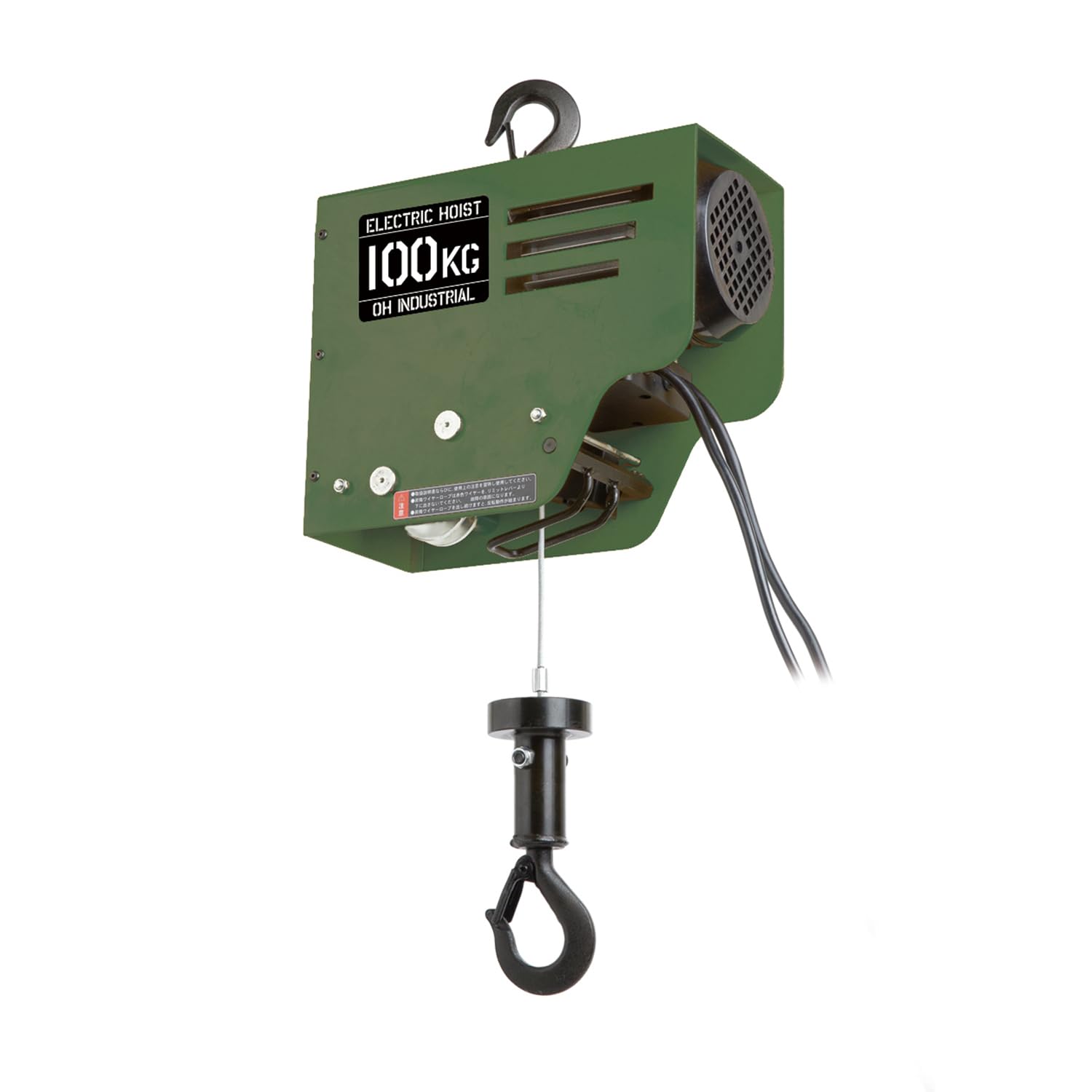 オーエッチ工業 電動ワイヤーホイスト 定格荷重100kg 揚程10m DWH-100A 【欠品中】
