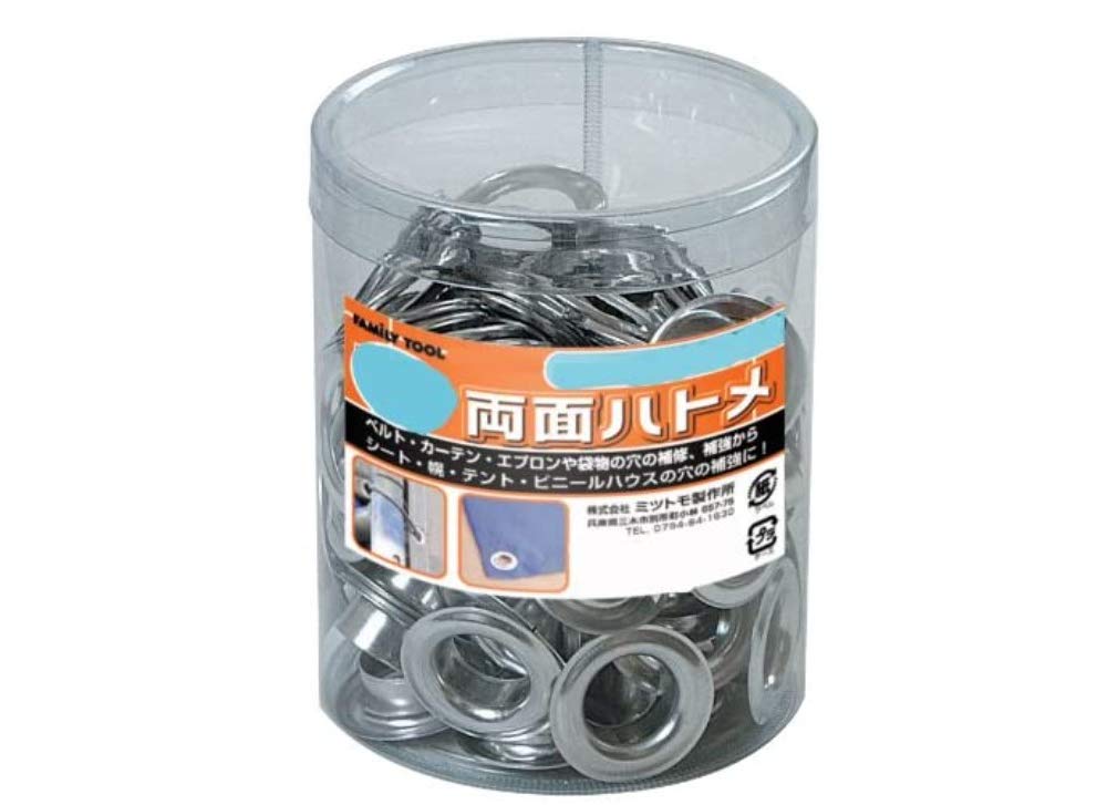 51317 イチネンアクセス ツール事業部 FAMILY TOOL(ファミリーツール) ハトメ 両面ハトメ 12mm(#28) ステンレス製 51317 100組 円筒ケース入