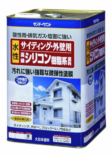 #255320 サンデーペイント サイディング・外壁用水性シリコン樹脂系塗料 ミルキーホワイト 8kg