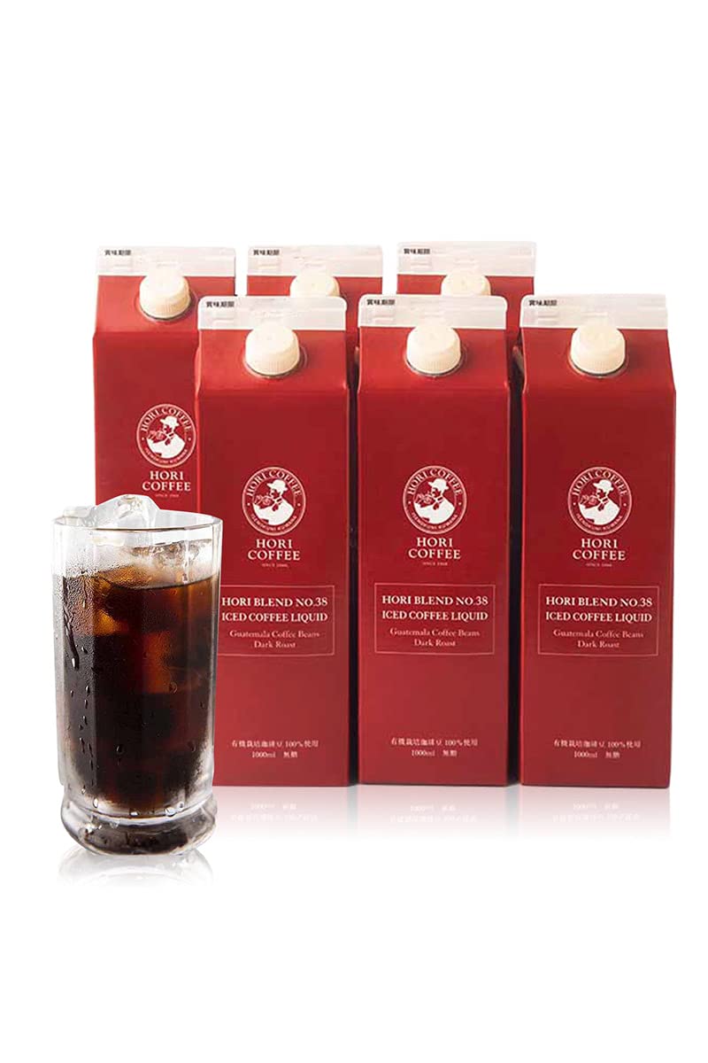 【1968年創業の老舗珈琲専門店】アイスコーヒー [すっきり無糖のブラックコーヒー] ボトルコーヒー    コーヒーギフトとしても [HORI COFFEE] 1L×6本(6L)
