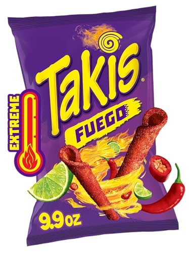 タキス フエゴ ホット チリ ペッパー & ライム 9.9oz (3パック) - Takis Fuego Hot Chile Pepper & Lime 9.9oz (Pack of 3)