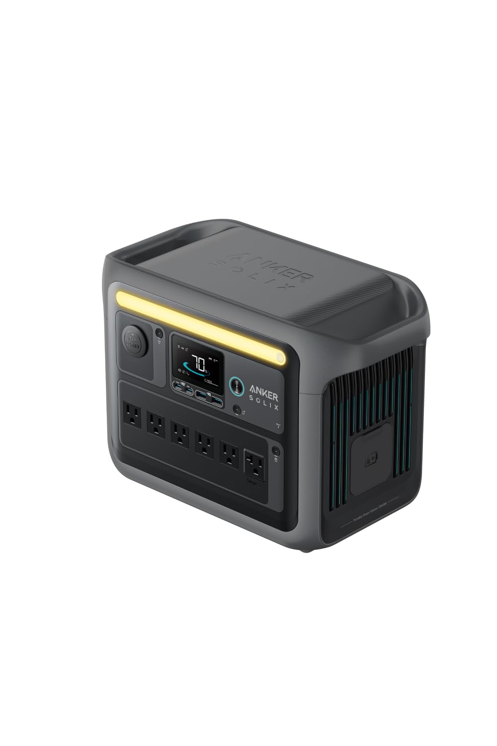 Anker Solix C1000 Portable Power Station ポータブル電源 1056Wh 58分急速充電 高出力AC定格1500W / 瞬間最大2000W / SurgePad 2000W, 6ポート 長寿命10年 リン酸鉄 コンパクト設計 拡張バッテリー対応別売り パススルー機能 アプリ遠隔操作 キャンプ 節電対策 停電対策 防災安全協会推奨 ダークグレー