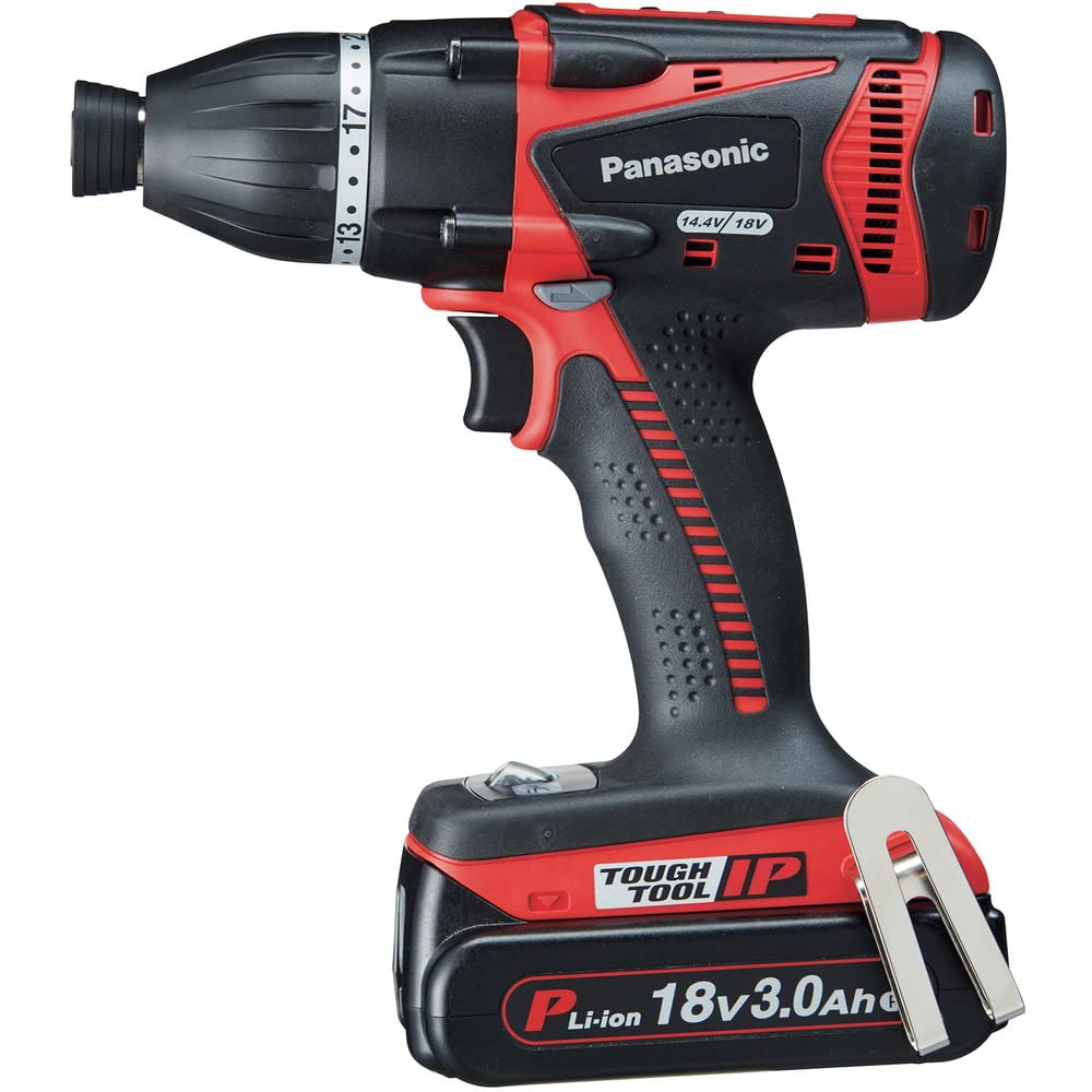 パナソニック 充電マルチインパクトドライバー18V 3.0Ah電池パック×2個/充電器/ケース付 デュアル (14.4V/18V対応) ドリルドライバー IP56 EZ75A9PN2G-R レッド 【欠品中】