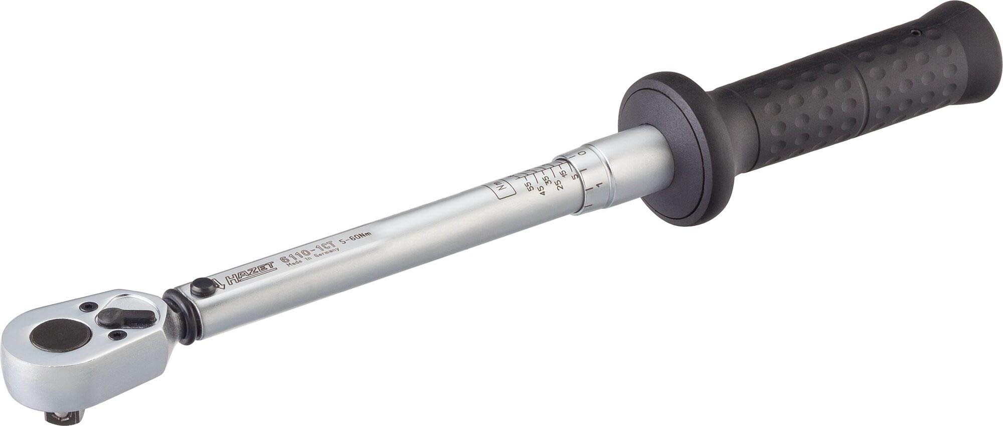 HAZET(ハゼット) トルクスパナ ブラック/シルバー 10mm(3/8インチ)角ドライブ、5~60Nm、細目、操作方向精度±2% 【日本正規輸入品】 6110-1CT 【欠品中】
