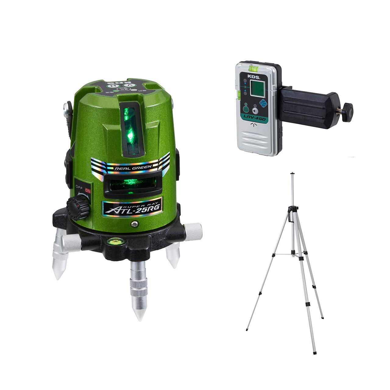 ムラテックKDS 高輝度グリーンレーザー墨出器 スーパーレイ25RG 受光器・三脚付 ATL-25RGRSA 【欠品中】