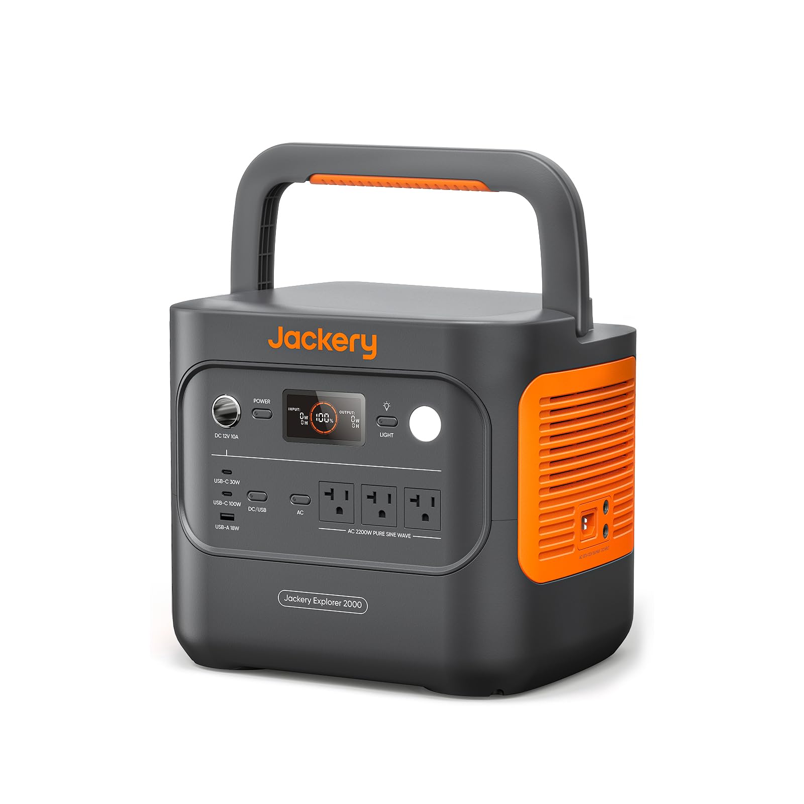 Jackery ジャクリ ポータブル電源 2000 New 2042Wh 大容量 2000Whクラス最軽量 1.7時間満充電 リン酸鉄 10年長寿命 定格出力2200W 瞬間最大4400W 防災 家庭用 アウトドア用 車中泊 UPS機能 アプリ遠隔操作 純正弦波 AC100V 50Hz/60Hz対応 [型番:JE-2000D]