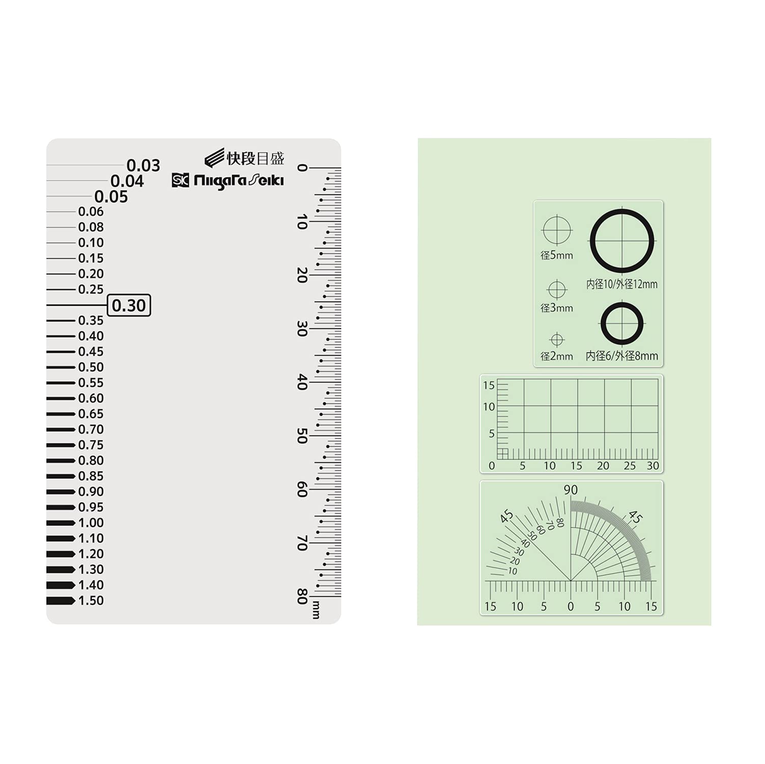 CM-CKD 新潟精機(Niigataseiki) SK 日本製 クラックメジャー 快段目盛 カードタイプ CM-CKD 透明