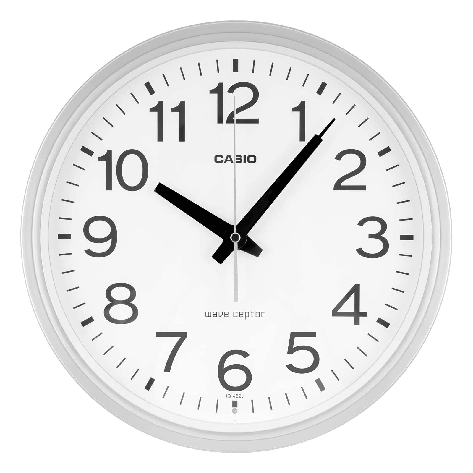 CASIOカシオ 掛け時計 壁掛け時計 電波時計 シルバー アナログ 夜間秒針停止 IQ-482J-8JF