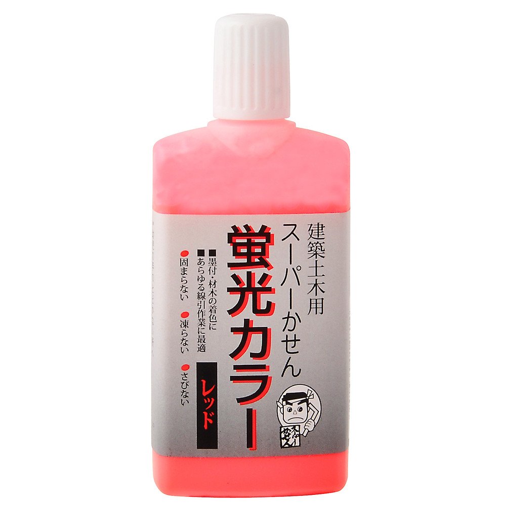 13431 墨運堂 建築土木用スーパーかせん蛍光カラー レッド 60ml 13431