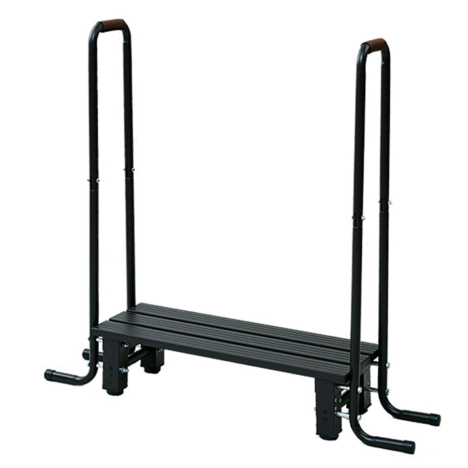 YM-740DH(DBR) [ガーデンマスター] 両取っ手付き アルミ1段踏み台 耐荷重80kg ステップ幅26.5cm ステップ高さ18cm バルコニー ベランダ デッキ 縁台 段差解消 介護 ダークブラウン YM-740DH