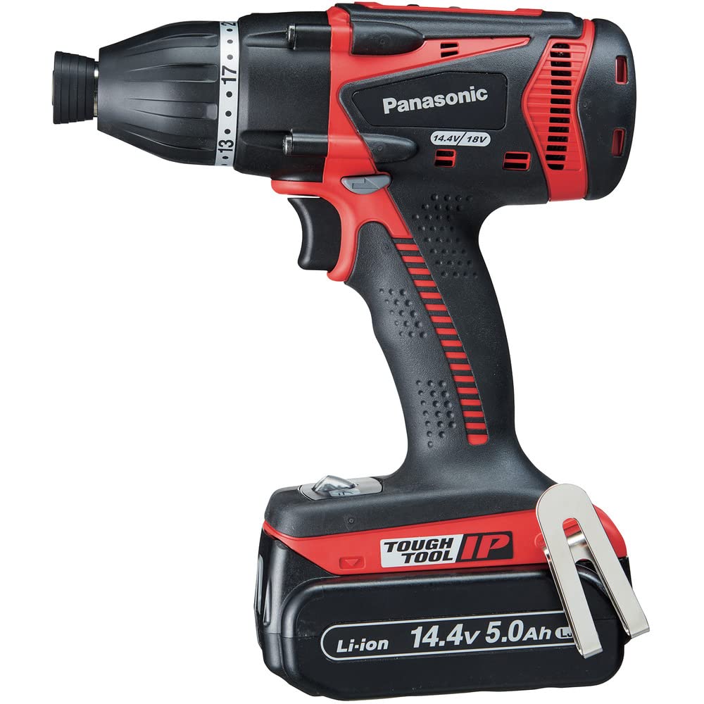 パナソニック 充電マルチインパクトドライバー 14.4V 5.0Ah電池パック×2個/充電器/ケース付 デュアル (14.4V/18V対応) ドリルドライバー IP56 EZ75A9LJ2F-R レッド 【欠品中】