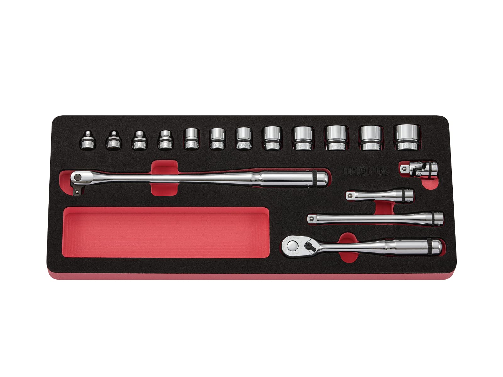京都機械工具(KTC) ネプロス 9.5sq ソケットレンチセット[17点組] NTB317XC シルバー 【欠品中】