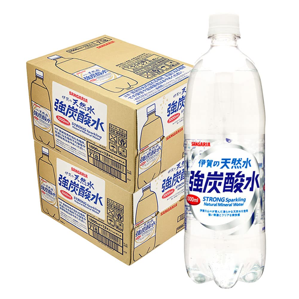 伊賀の天然水強炭酸水Ｐ 日本サンガリア 1リットル x 24