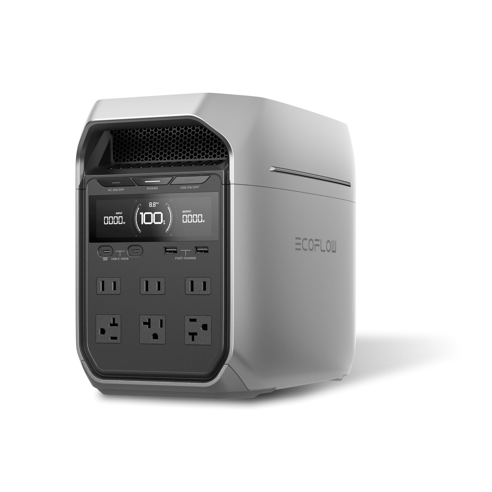 EcoFlow DELTA 3 Plus ポータブル電源 1024Wh 業界最速級の充電速度 56分で100%充電 高出力AC定格1500W /サージ3000W リン酸鉄リチウムイオン 長寿命10年 ソーラー入力1000W 10ミリ秒未満のUPS 三重の保護 運転 アプリ対応 ポータブルバッテリー 節電対策 停電対策 防災グッズ