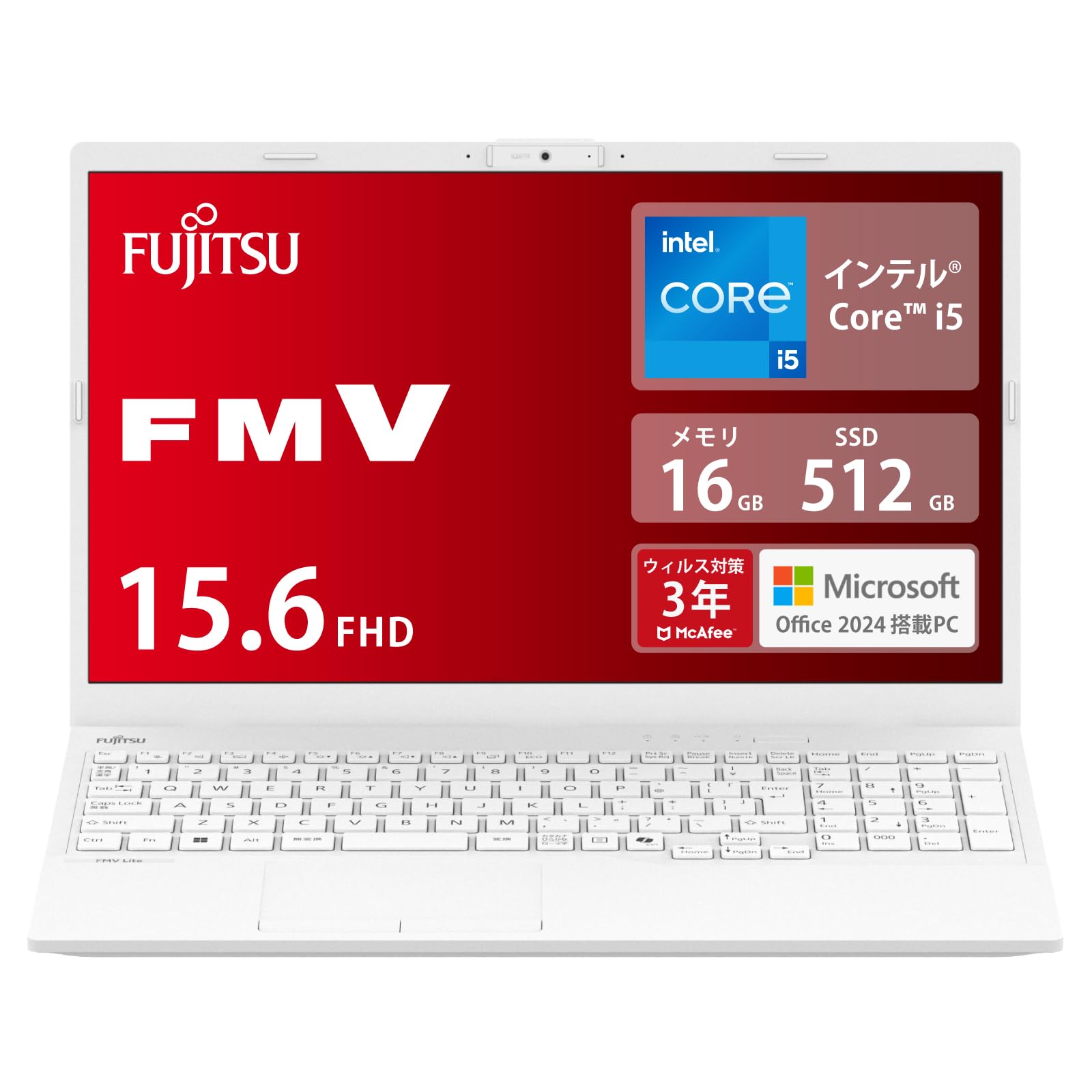 FMVWJ2A15W_AZ 富士通 ノートパソコン FMV WA1/J2  MS Office 2024/Win 11/15.6型/Core i5/16GB/SSD 512GB  AHシリーズ FMVWJ2A15W_AZ
