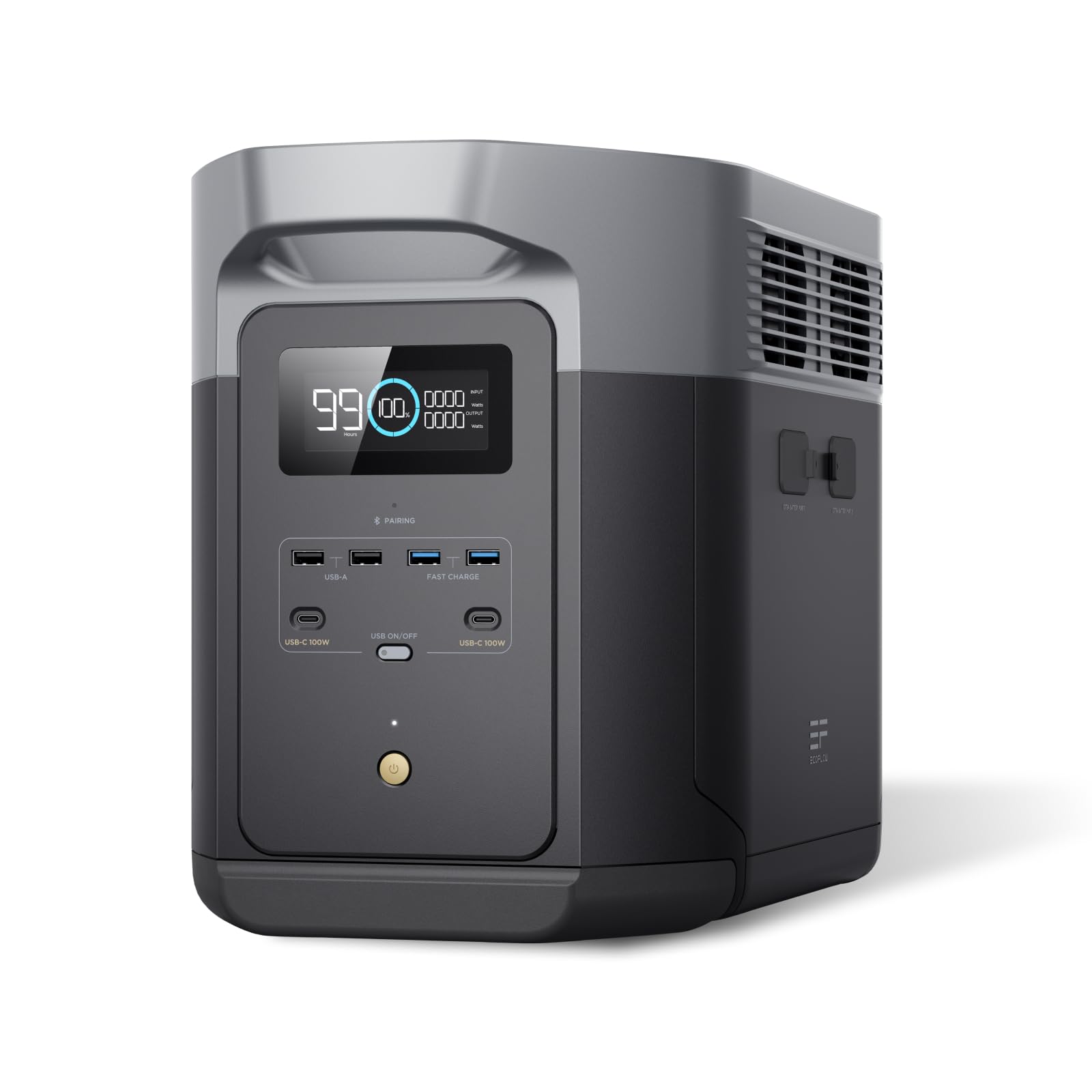 EcoFlow ポータブル電源 DELTA 2 Max 2048Wh 大容量 エコフロー リン酸鉄リチウム使用 10年長寿命 2000W定格出力 瞬間最大2400W 100分高速フル充電 15出力ポート搭載 EPS無停電装置 キャンプ・車中泊・アウトドア・防災・停電対策に最適 純正弦波 AC出力 アプリ遠隔操作対応