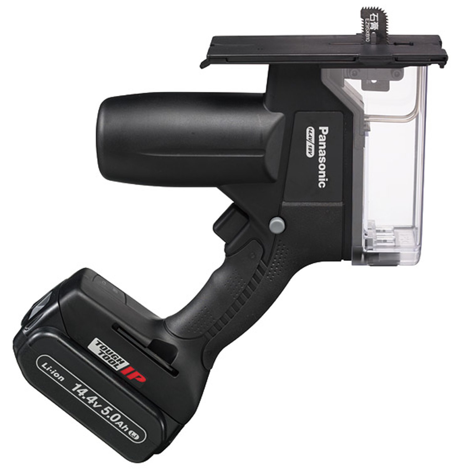 パナソニック 充電角穴カッター 14.4V 5.0Ah電池パック×2個/充電器/ケース付 デュアル (14.4V/18V対応) IP5X 木工15mm・石膏30mm切断 EZ45A3LJ2F-B ブラック 【欠品中】