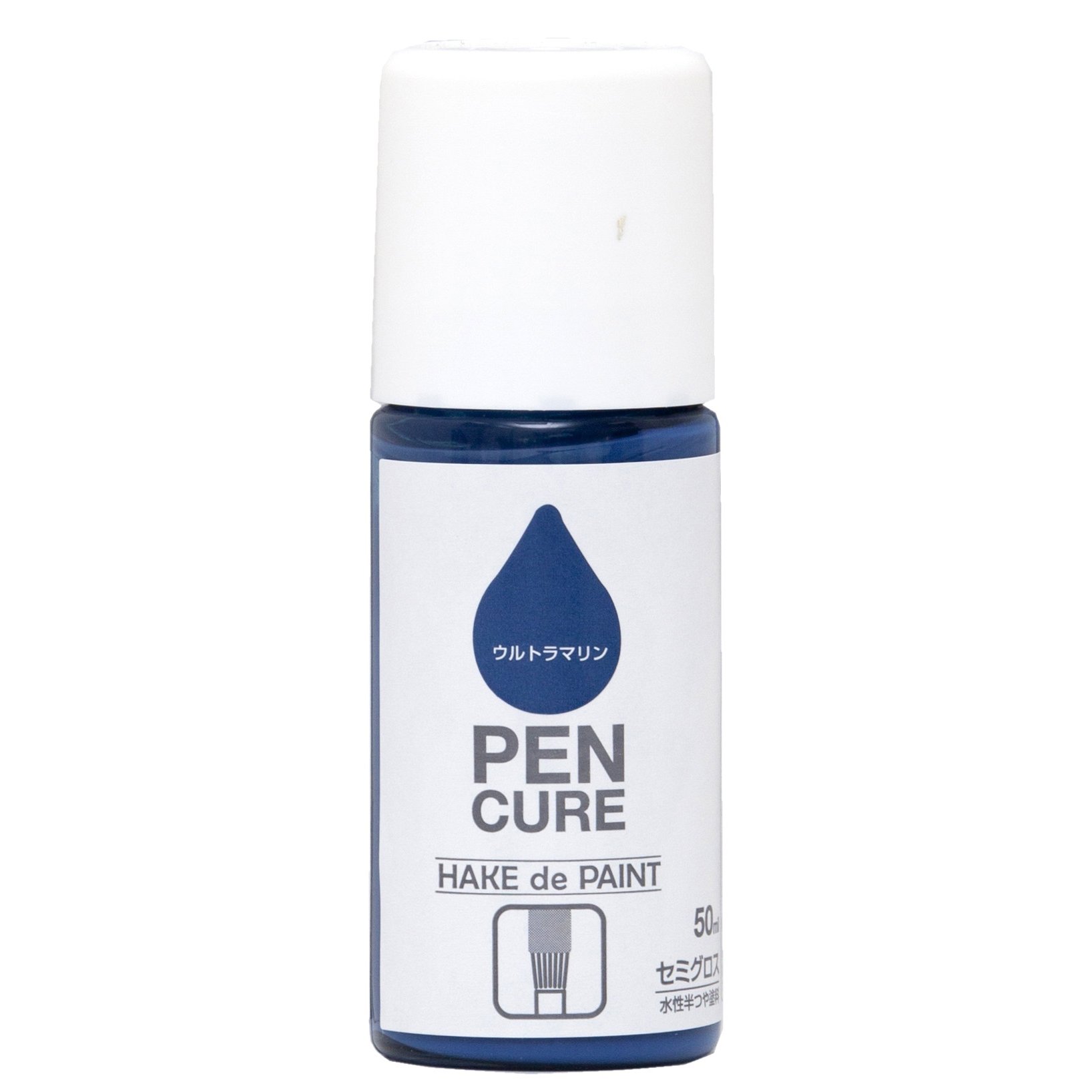 nh-pencure-hake-mrin ニッペ ペンキ 塗料 ペンキュア HAKE de PAINT セミグロス 50ml ウルトラマリン 水性 つやあり 屋内外 日本製 4976124353239