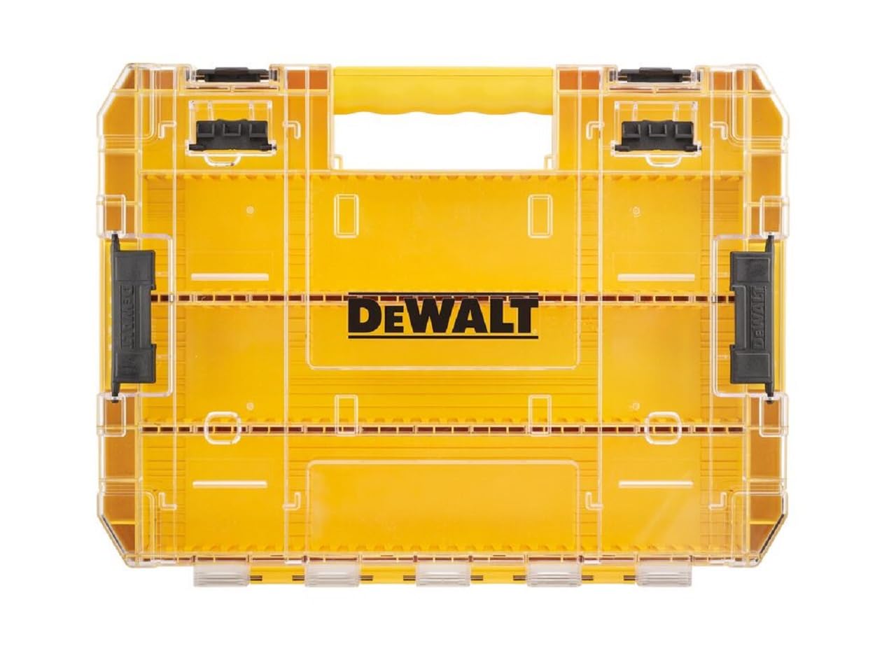 DT70804-QZ デウォルト(DEWALT) タフケース (大) オーガナイザー 工具箱 収納ケース ツールボックス 透明蓋 脱着トレー 積み重ね収納 ネジ ビット 小物入れ