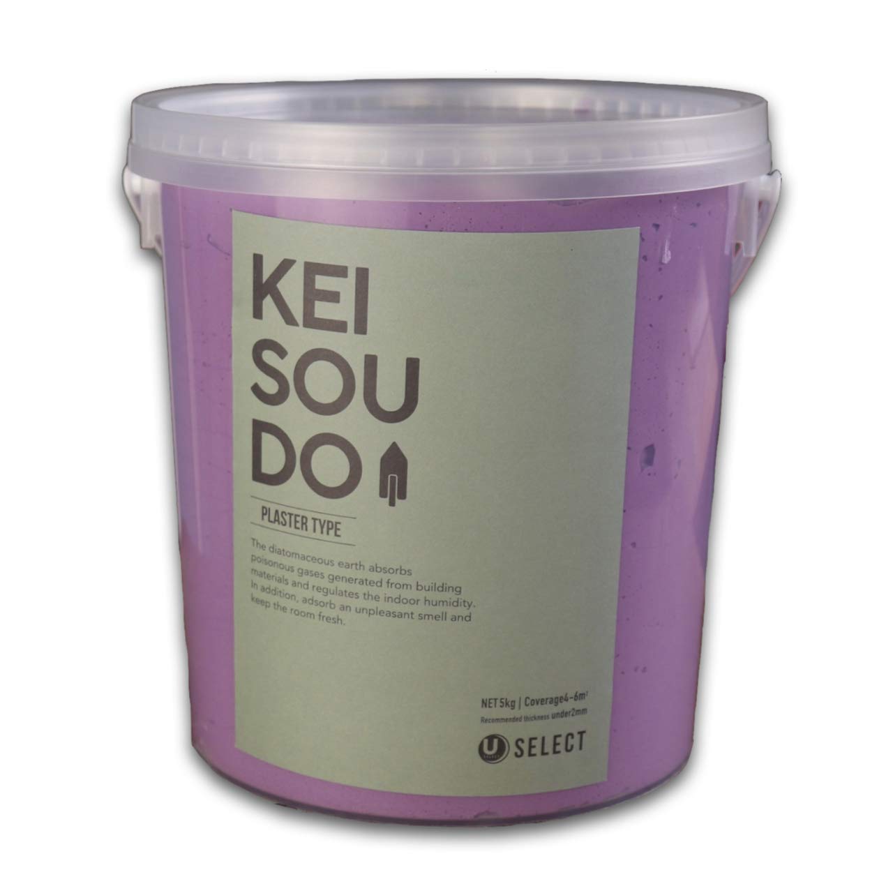 PL058570L U-SELECT(ユーセレクト) 珪藻土 左官 塗り壁 壁材 塗料 KEISOUDO PLASTER TYPE 5kg PLUM