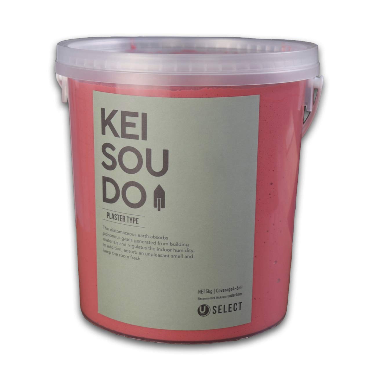 PL059970L U-SELECT(ユーセレクト) 珪藻土 左官 塗り壁 壁材 塗料 KEISOUDO PLASTER TYPE 5kg ROUGE