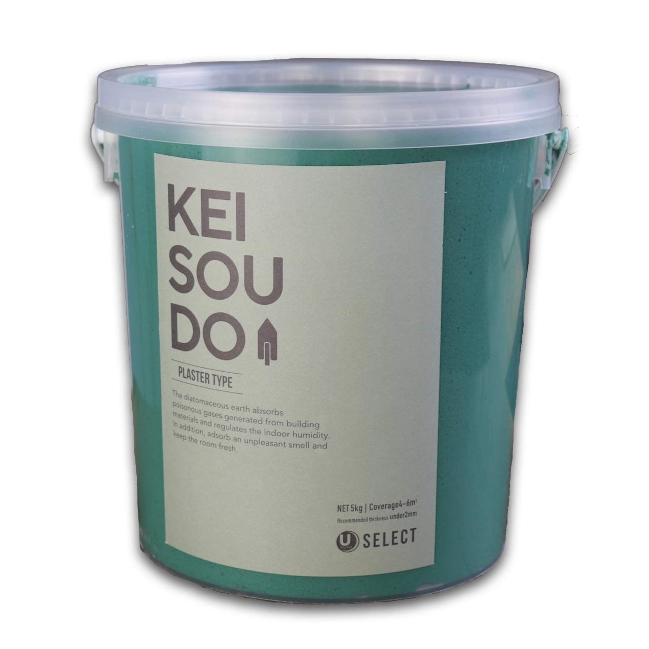 PL055260L U-SELECT(ユーセレクト) 珪藻土 左官 塗り壁 壁材 塗料 KEISOUDO PLASTER TYPE 5kg TEAL