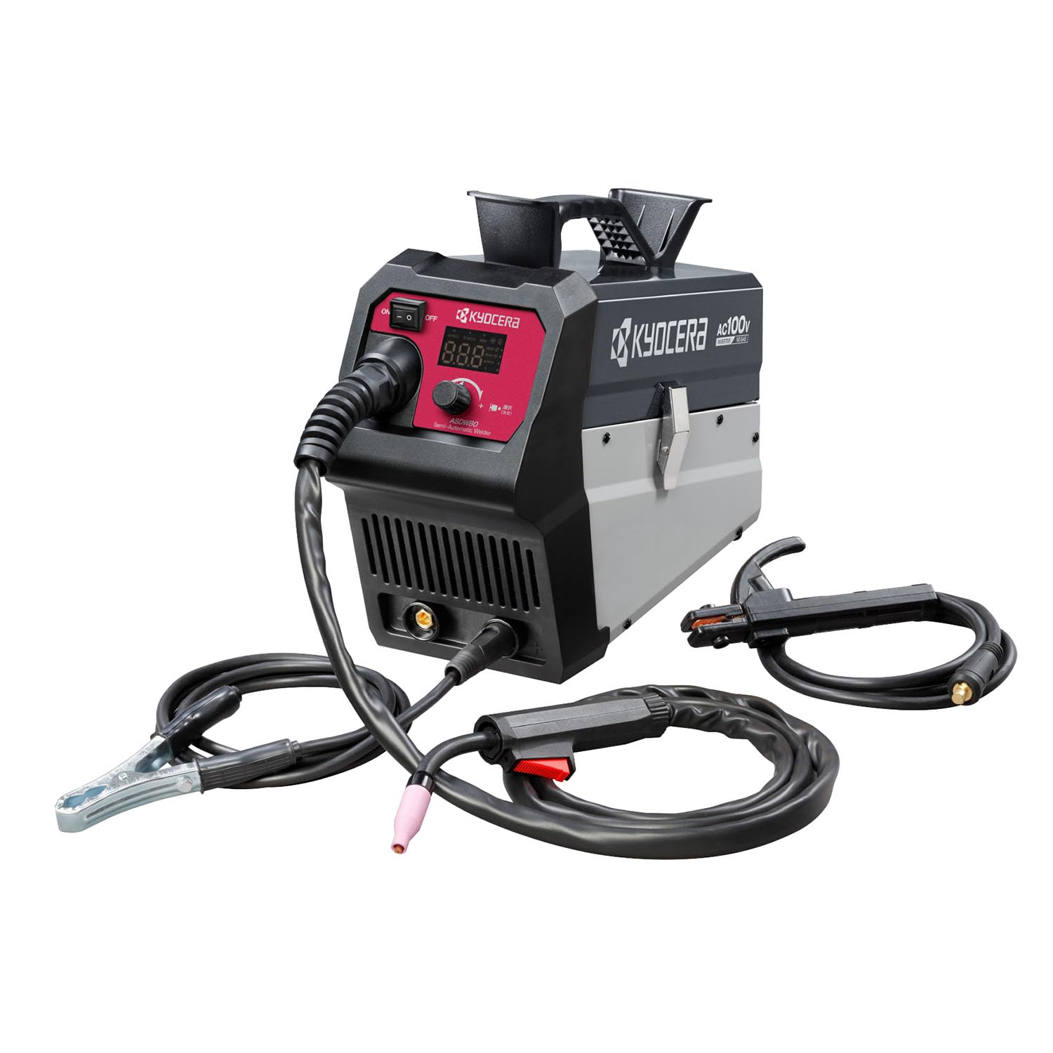 京セラ(Kyocera) 旧リョービ プロ用 半自動溶接機 ASDW80 4331004【最適な溶接条件を自動設定】 インバーターノンガスで手棒溶接機能も搭載 100V電源専用機 シナジー機能搭載 インチング機能 0.6mmからの薄板溶接が可能 コードリール付 使用率オーバー防止機能搭載 【欠品中】