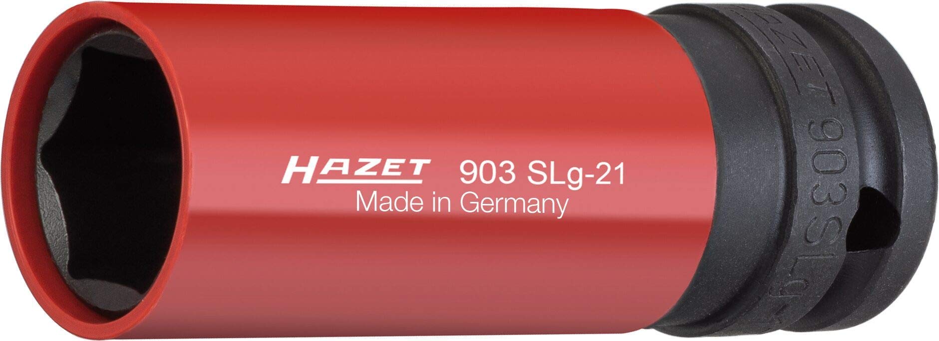 HAZET(ハゼット) ソケット ブラック/レッド | ドライブ:四角・六角ドライブ 自動車タイヤ交換用 フラット幅:21mm|機械操作用|ドイツ製 【日本正規輸入品】 903SLG-21 【欠品中】