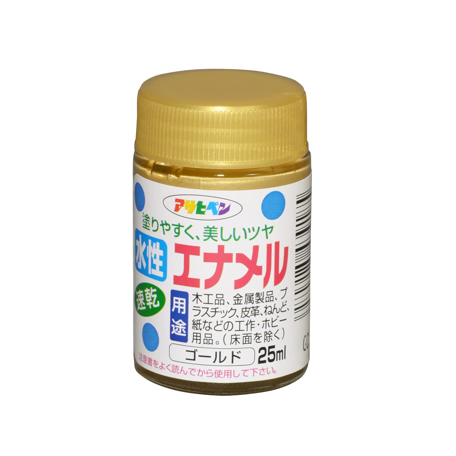 4970925439185 アサヒペン 塗料 ペンキ 水性エナメル 25ml ゴールド 水性 ツヤあり 日本製