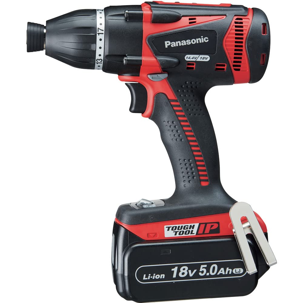 パナソニック 充電マルチインパクトドライバー18V 5.0Ah電池パック×2個/充電器/ケース付 デュアル (14.4V/18V対応) ドリルドライバー IP56 EZ75A9LJ2G-R レッド 【欠品中】