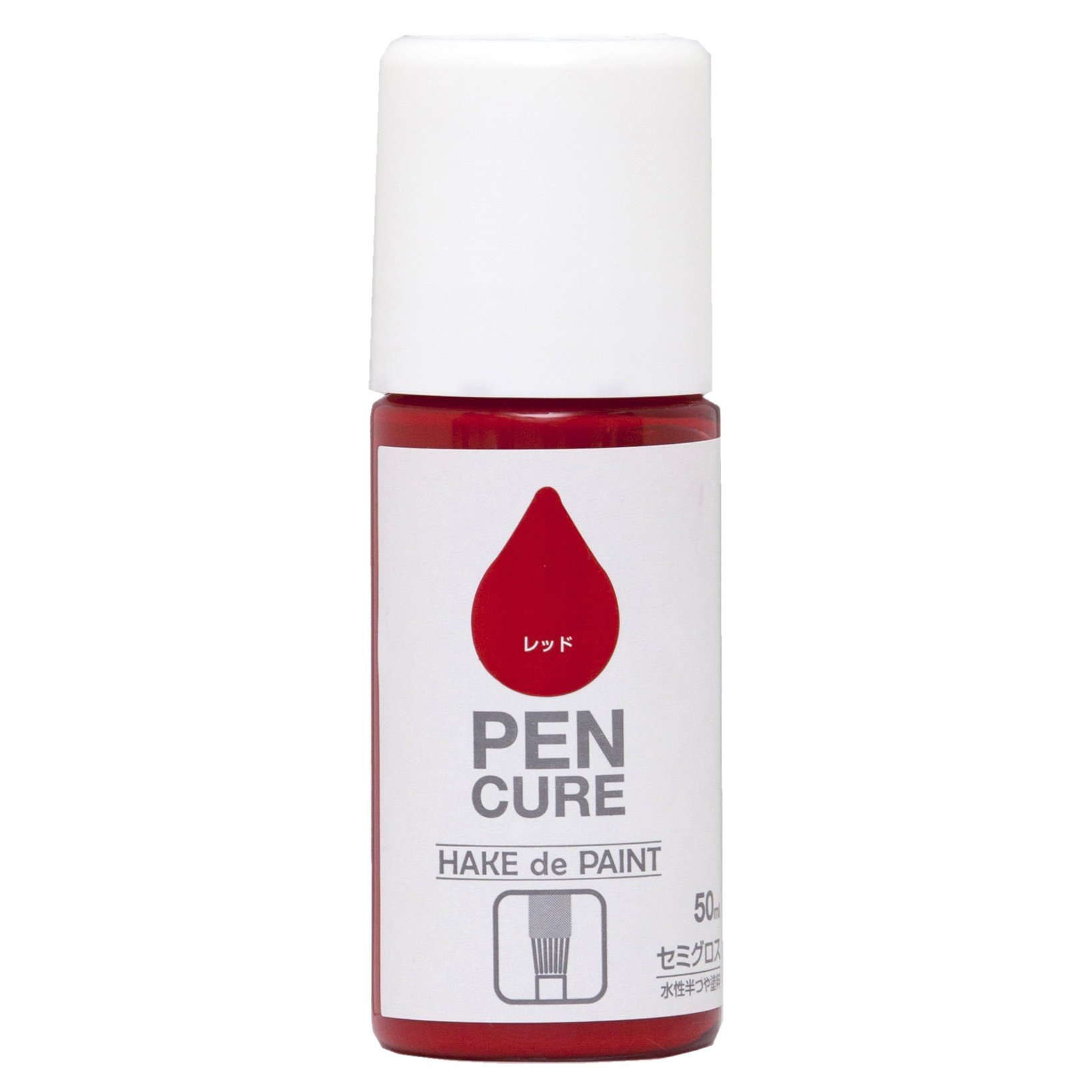 nh-pencure-hake-red ニッペ ペンキ 塗料 ペンキュア HAKE de PAINT セミグロス 50ml レッド 水性 つやあり 屋内外 日本製 4976124352676