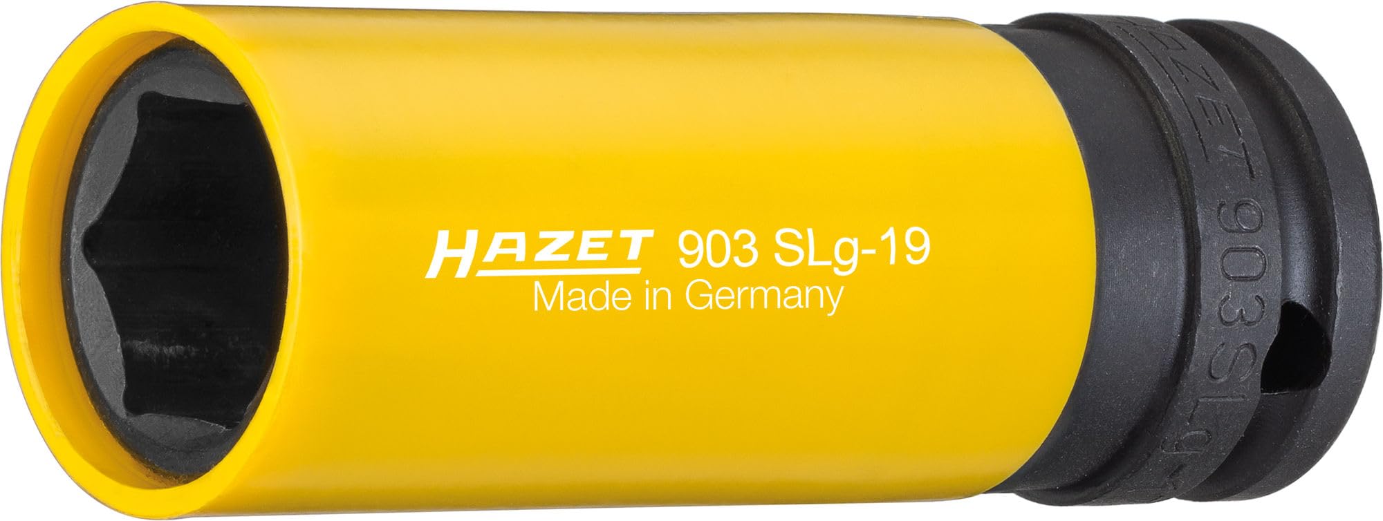 903SLG-19 ハゼット(HAZET) ソケットスパナ リムを保護するプラスチックスリーブ付き 12.5mm(1/2インチ)角ドライブ フラット幅:19mm 全長85mm 【日本正規輸入品】 903SLG-19