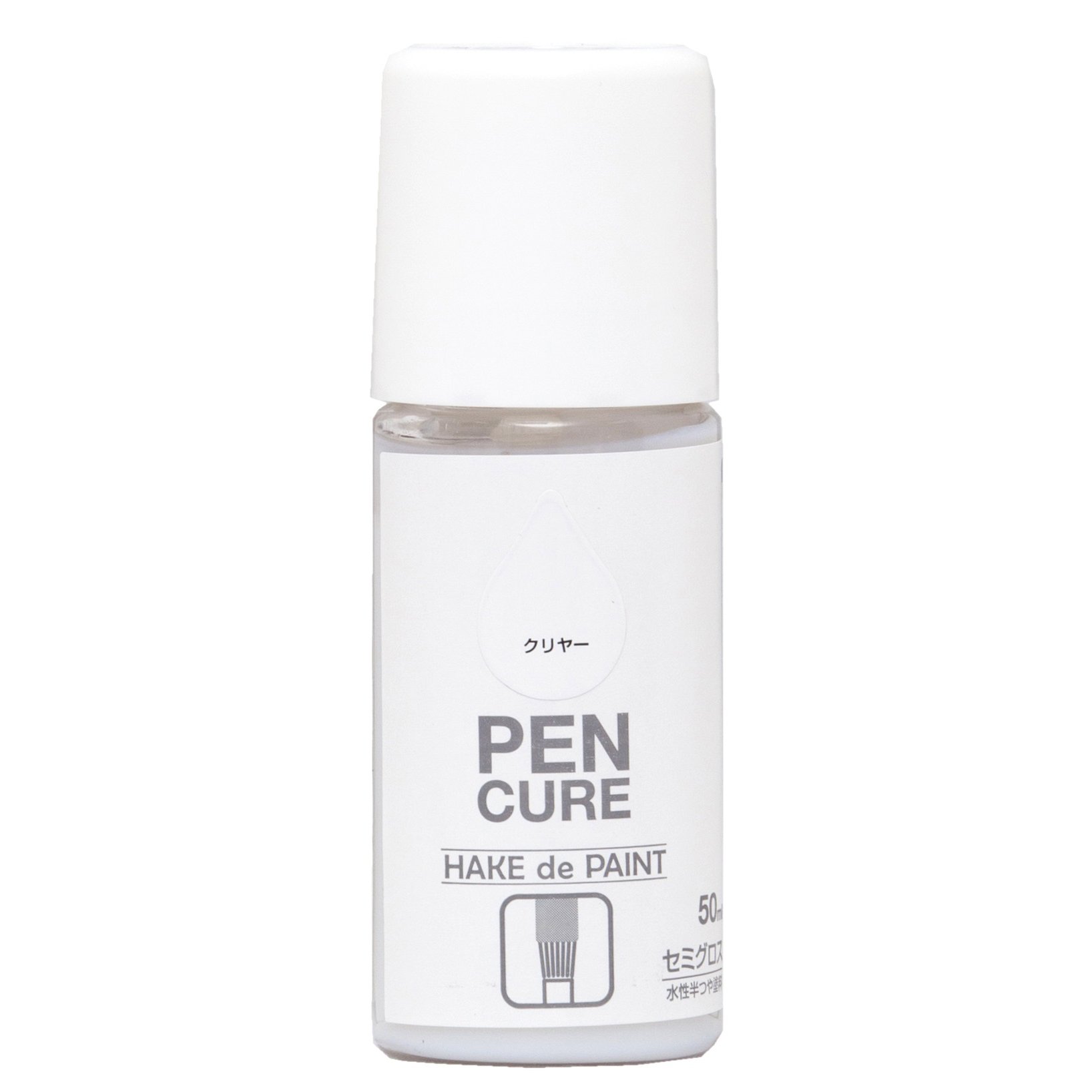 nh-pencure-hake-cl ニッペ ペンキ 塗料 ペンキュア HAKE de PAINT セミグロス 50ml クリヤー 水性 つやあり 屋内外 日本製 4976124353208