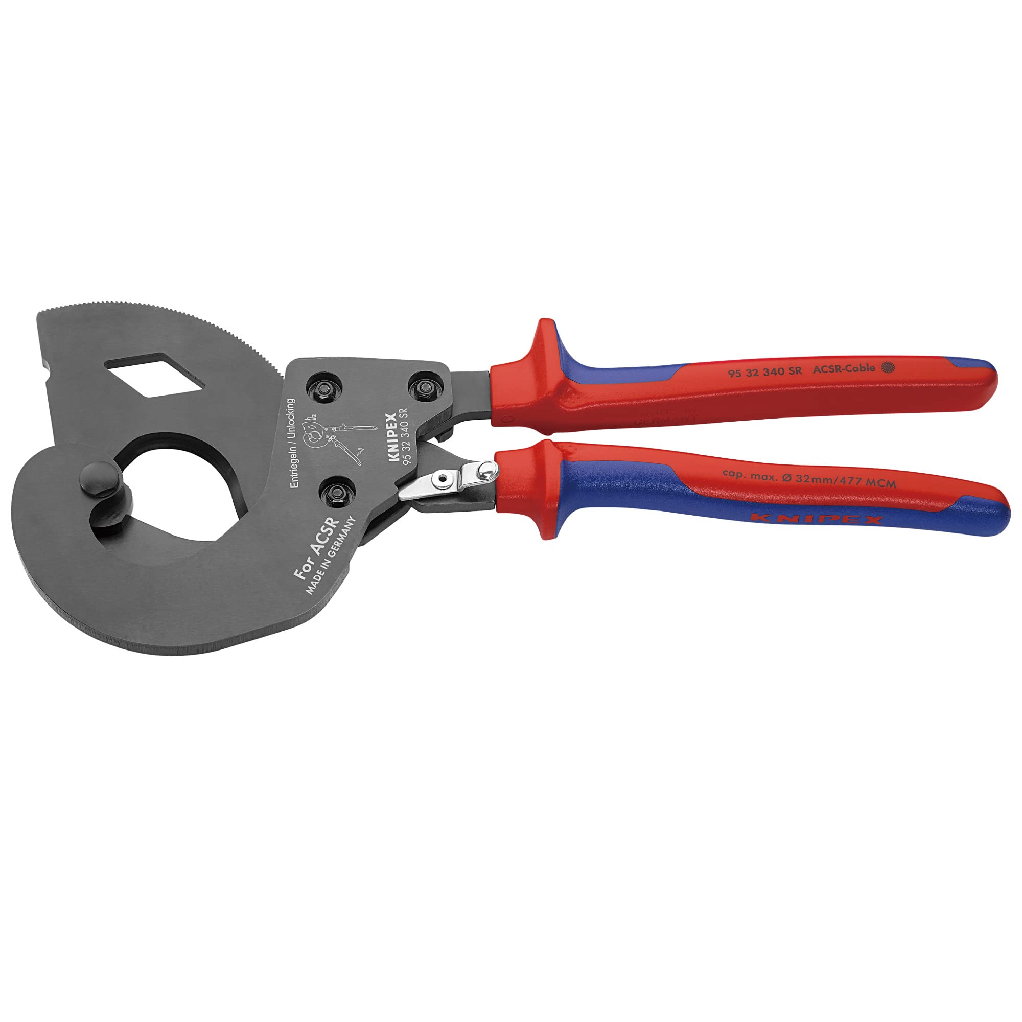 95 32 340 SR クニペックス (KNIPEX) ケーブルカッター KNIPEX 9532-340SR ラチェットケーブルカッター (ACSR線用) 9532-340SR