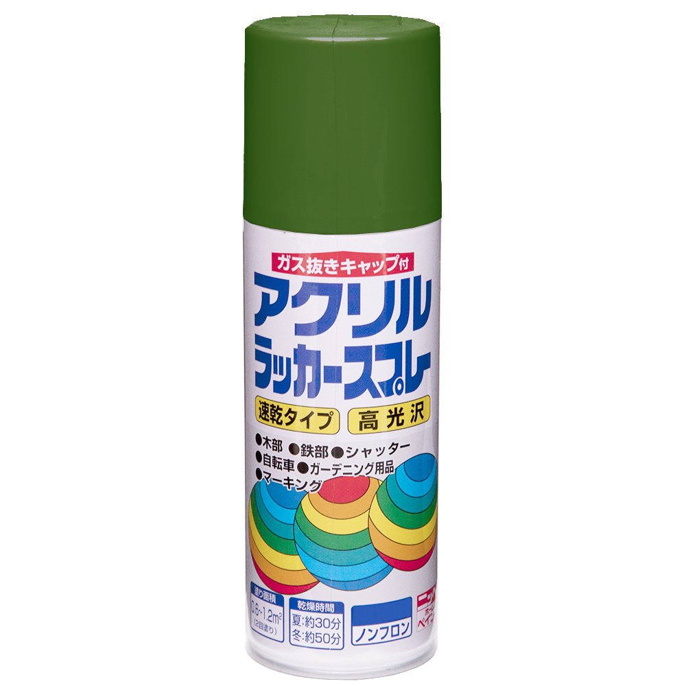 400ml Dグリーン ニッペ ペンキ スプレー アクリルラッカースプレー 400ml ディープグリーン ラッカー つやあり 屋外 日本製 4976124271342