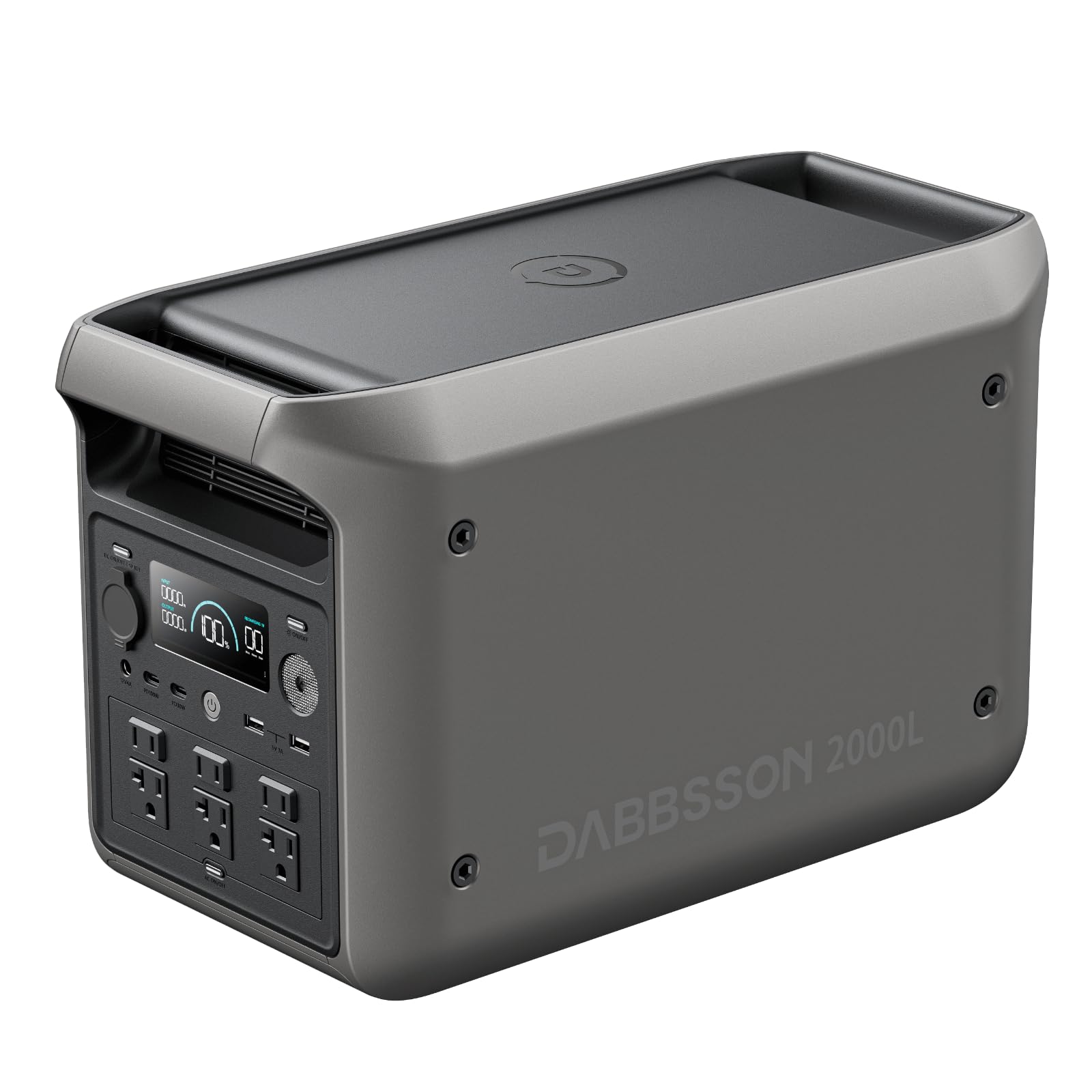 【2KWhクラス最軽量半固体電池】Dabbsson ポータブル電源 2000L 2048Wh 半固体リン酸鉄リチウムポータブル電源 大容量 急速充電 高出力AC2200W瞬間4400W 10年長寿命 EPS機能 アプリ遠隔操作 高変換効率 耐熱防火 家庭用蓄電池 ポータブルバッテリー 車中泊 アウトドア 節電/停電対策 防災グッズ 純正弦波 AC100V 50Hz/60Hz対応