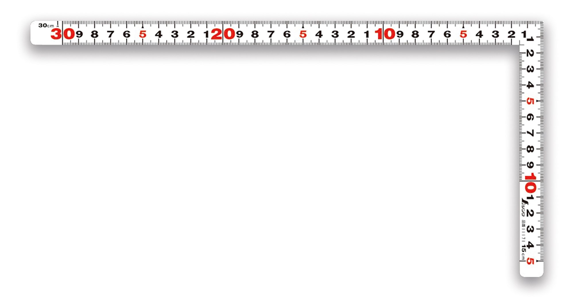 11171 シンワ測定(Shinwa Sokutei) 曲尺平ぴた ホワイト 30cm 表裏同目 11171