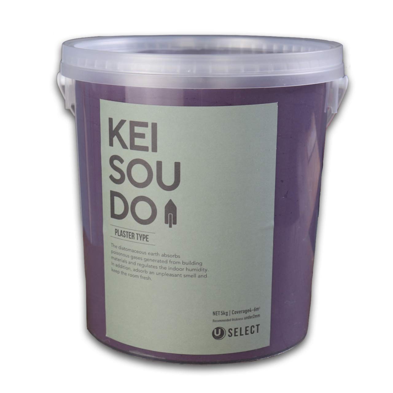 PL058560H U-SELECT(ユーセレクト) 珪藻土 左官 塗り壁 壁材 塗料 KEISOUDO PLASTER TYPE 5kg MAUVE