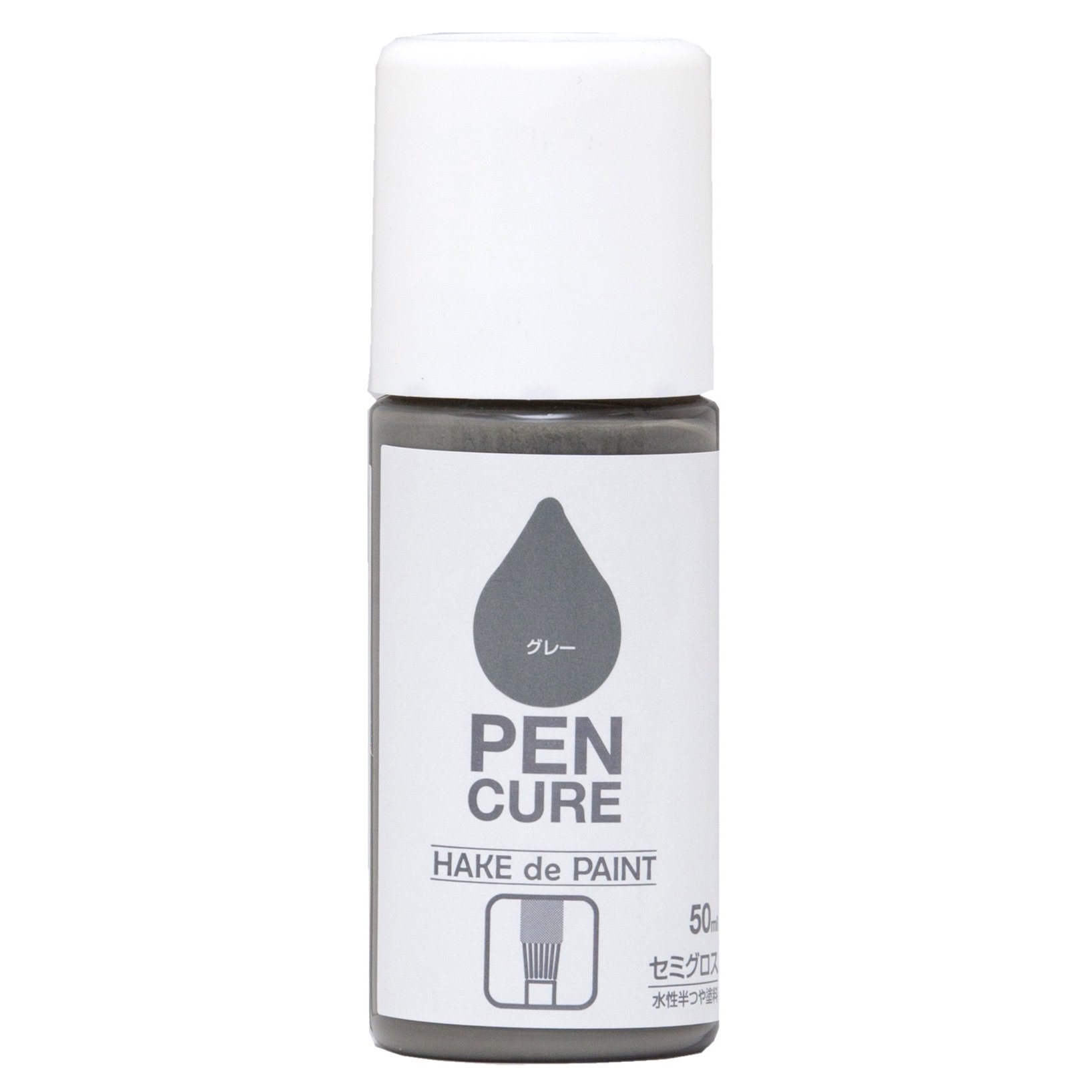 nh-pencure-hake-gray ニッペ ペンキ 塗料 ペンキュア HAKE de PAINT セミグロス 50ml グレー 水性 つやあり 屋内外 日本製 4976124352720