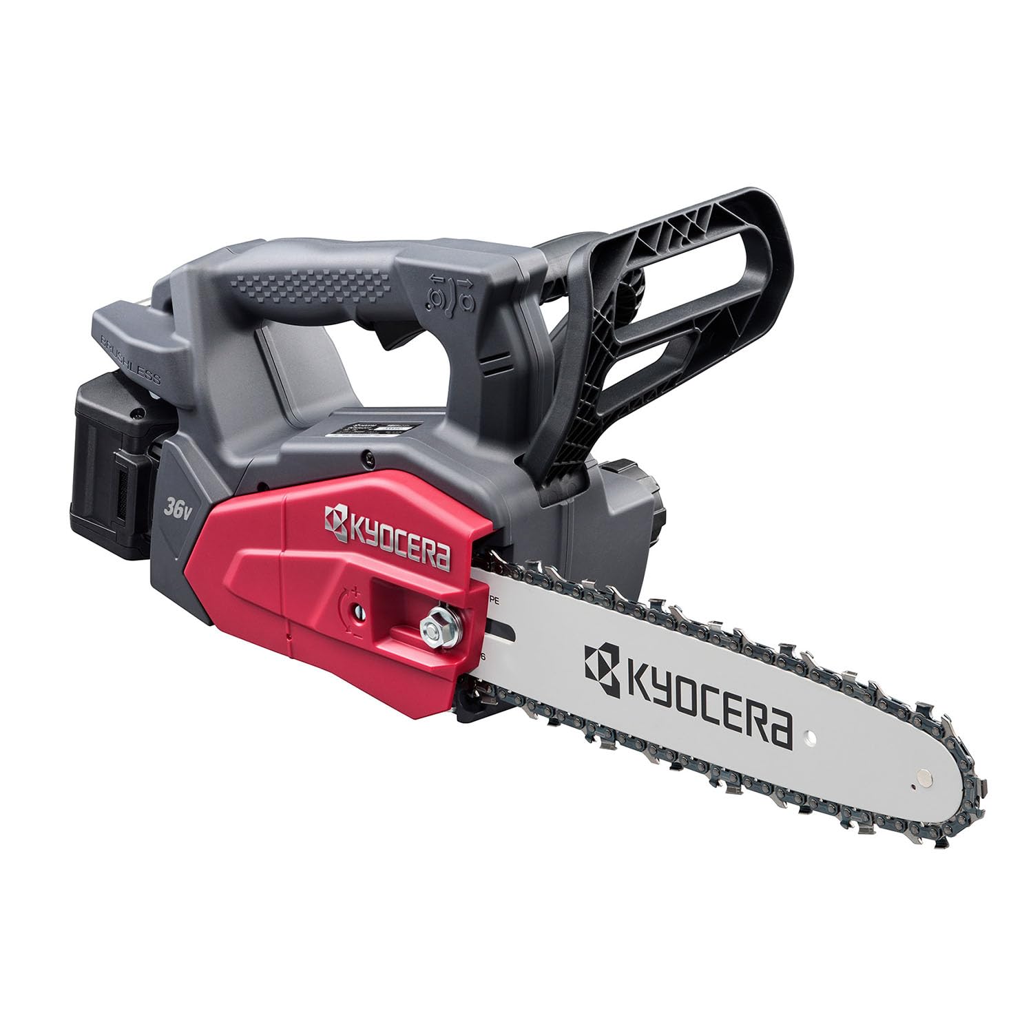 京セラ(Kyocera) 旧リョービ 充電式チェンソー DCS3620TL2 663500A 【1充電で直径40mmの杉を約430カット切断】 チェンスピード最速27m/s 軽量3.1kg 切削性の良い80TXLソーチェン 効率良く刃が回転する先端スプロケット付のガイドバー 作業効率良くスムーズに切断 雑木や果樹などの枝打ち 木材や丸太の切断 【欠品中】