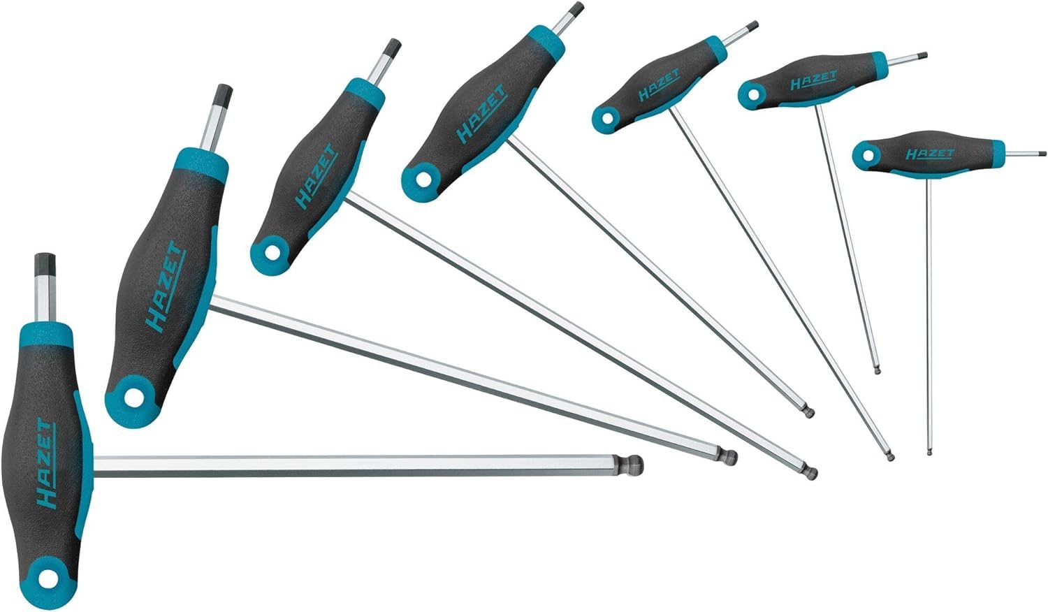 829KK/7 HAZET(ハゼット) オフセットドライバーセット 工具7点セット 出力 : 六角ソケット、人間工学に基づいたHAZET(ハゼット) 1コンポーネントTハンドル 手動操作用ボールエンド付き 【日本正規輸入品】 829KK/7