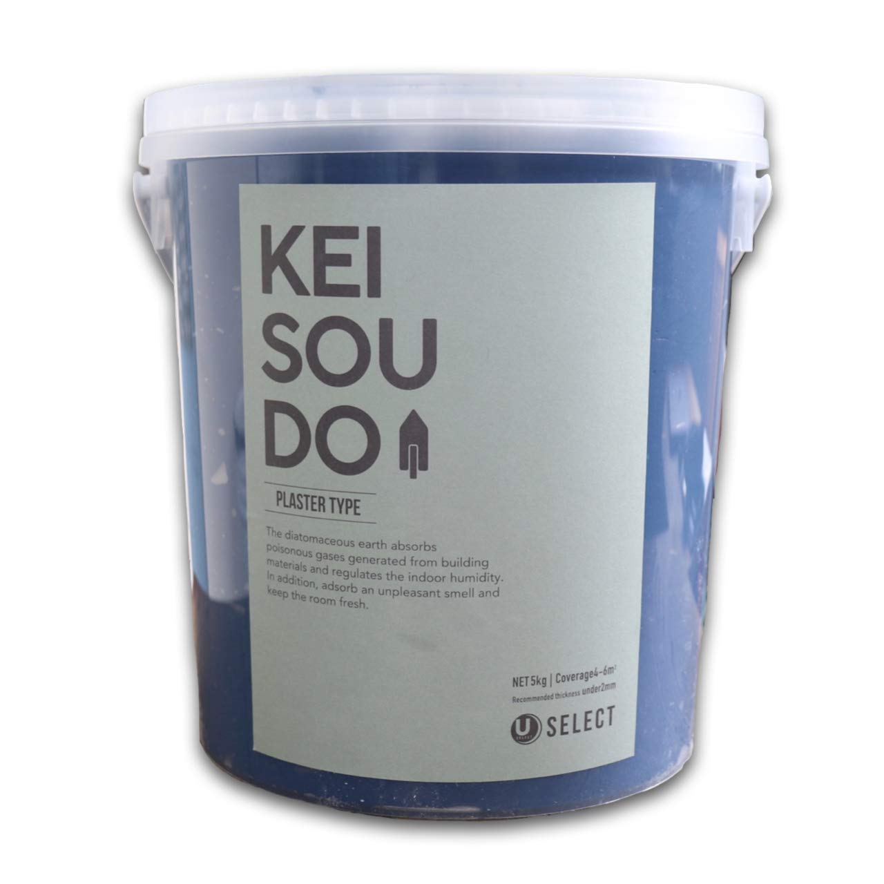 PL057250L U-SELECT(ユーセレクト) 珪藻土 左官 塗り壁 壁材 塗料 KEISOUDO PLASTER TYPE 5kg DENIM