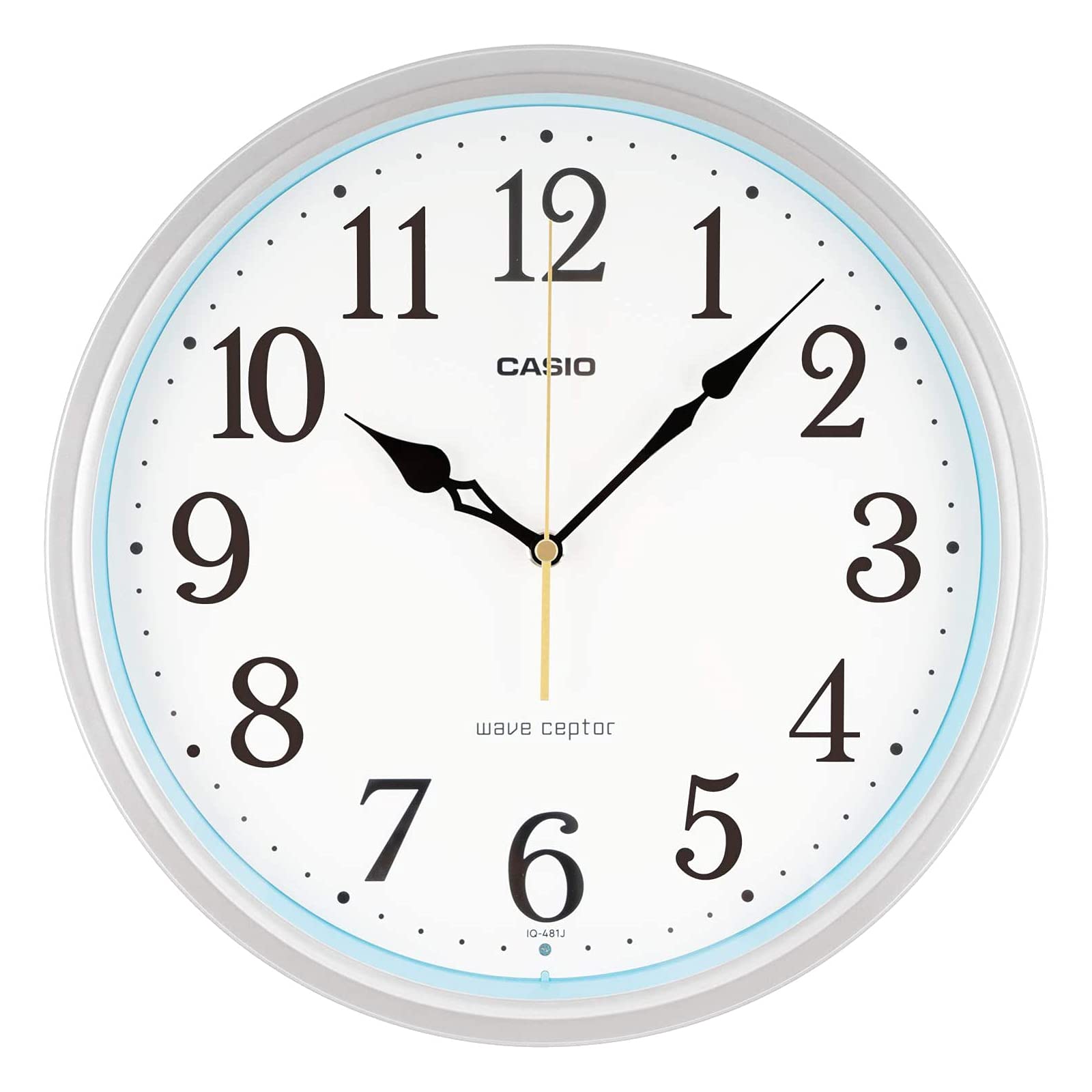 CASIOカシオ 掛け時計 壁掛け時計 電波時計 シルバー アナログ 夜間秒針停止 IQ-481J-8JF