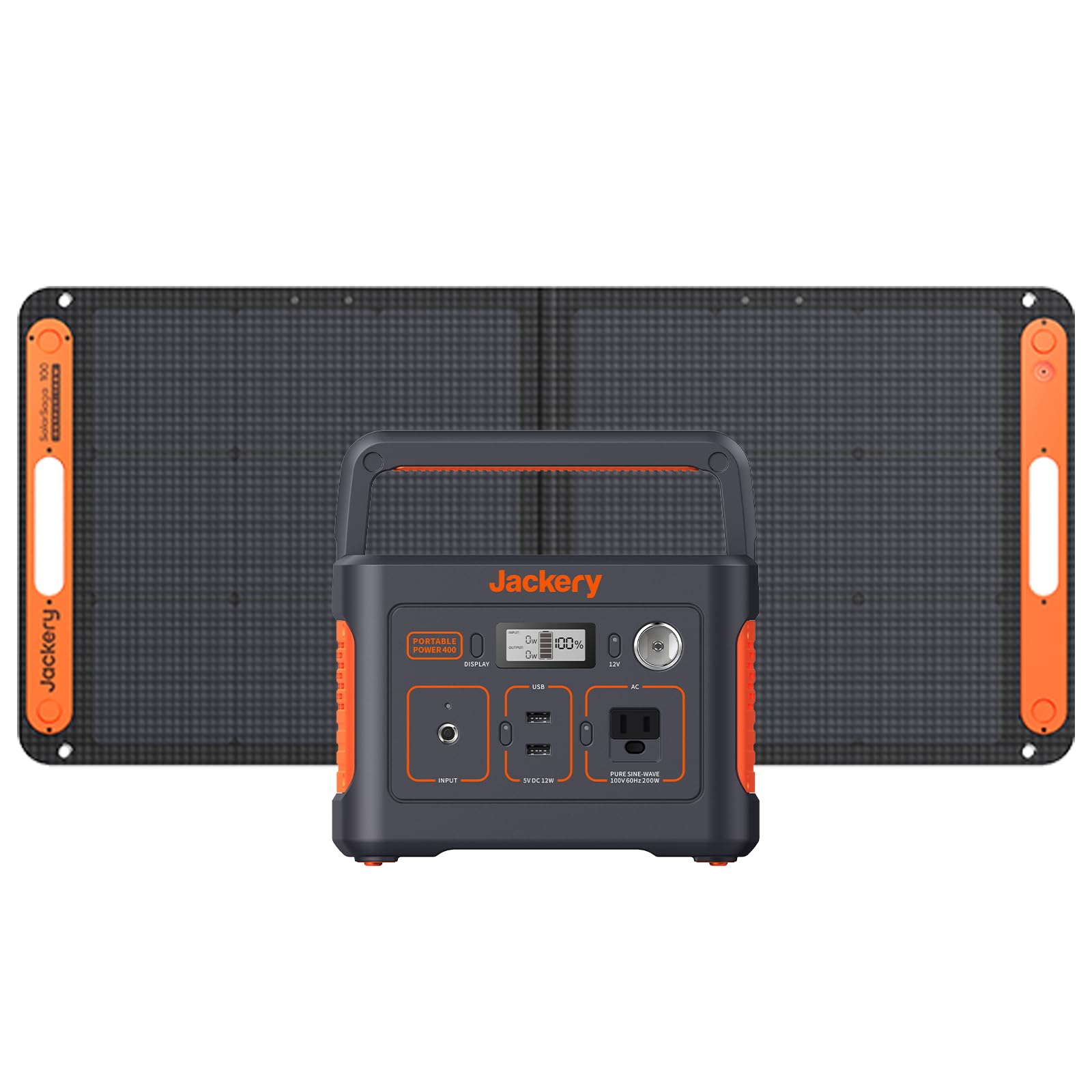 Jackery Solar Generator 400 ポータブル電源 ソーラーパネル セット SolarSaga 100 キャンプ 車中泊 アウトドア 防災グッズ 停電 緊急電源 60Hz対応 大容量バッテリー搭載 太陽光パネル 100W ジャクリ