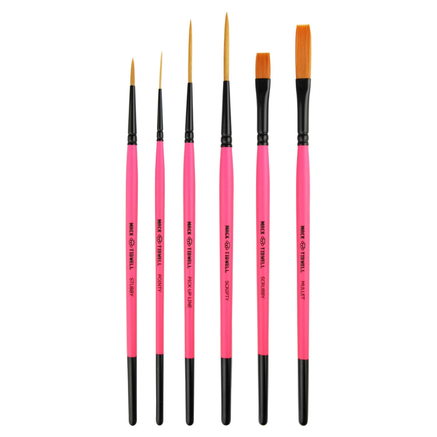 P35640 プロホンポ(Pro Honpo) レタリングブラシ P35640 Mack Tidwell brushes Broken pinkies 6 piece set