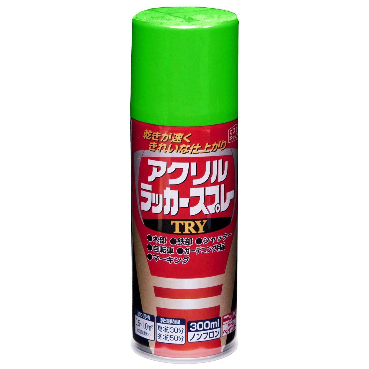 300ml グリーン ニッペ ペンキ スプレー アクリルラッカースプレー TRY 300ml グリーン ラッカー つやあり 屋外 日本製 4976124253713