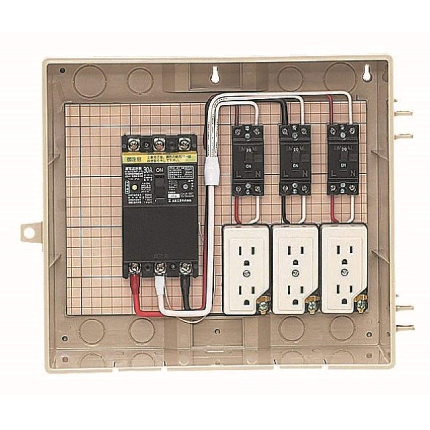 未来工業 屋外電力用仮設ボックス 漏電しゃ断器・分岐ブレーカ・コンセント内蔵 ELB組込品 13-3C 【欠品中】