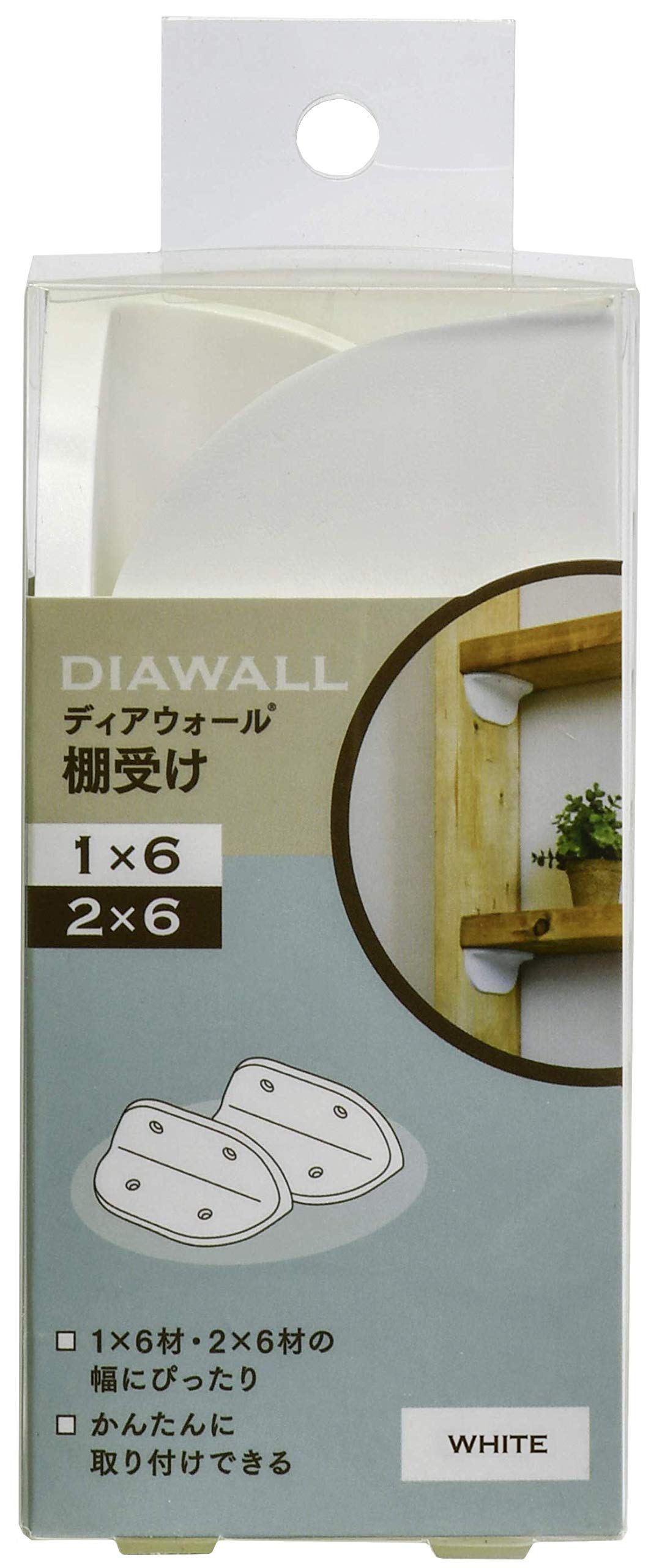 DWT26W 若井産業(Wakaisangyo) ディアウォール専用 1×6･2×6 棚受け ディアウォールS DWT26W ホワイト 本体: 奥行4.2cm 本体: 高さ5cm 本体: 幅12cm